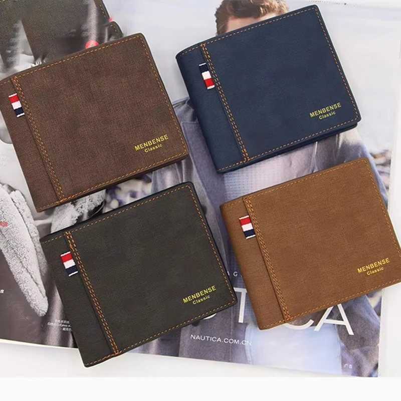 Simple Mens Wallets PU Leather Card Holder Purses for Men Slim Wallet and Handbags with Coin Pocket Male Gift Coffee Money BagsT251119