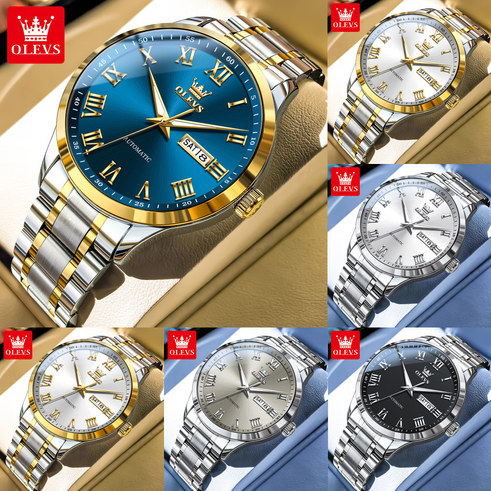 OLEVS Brand Designer Men's New Roman Digital Watch World-renowned Craftsman Style Luxury Waterproof Mechanical Men's Wristwatch Free Shippin