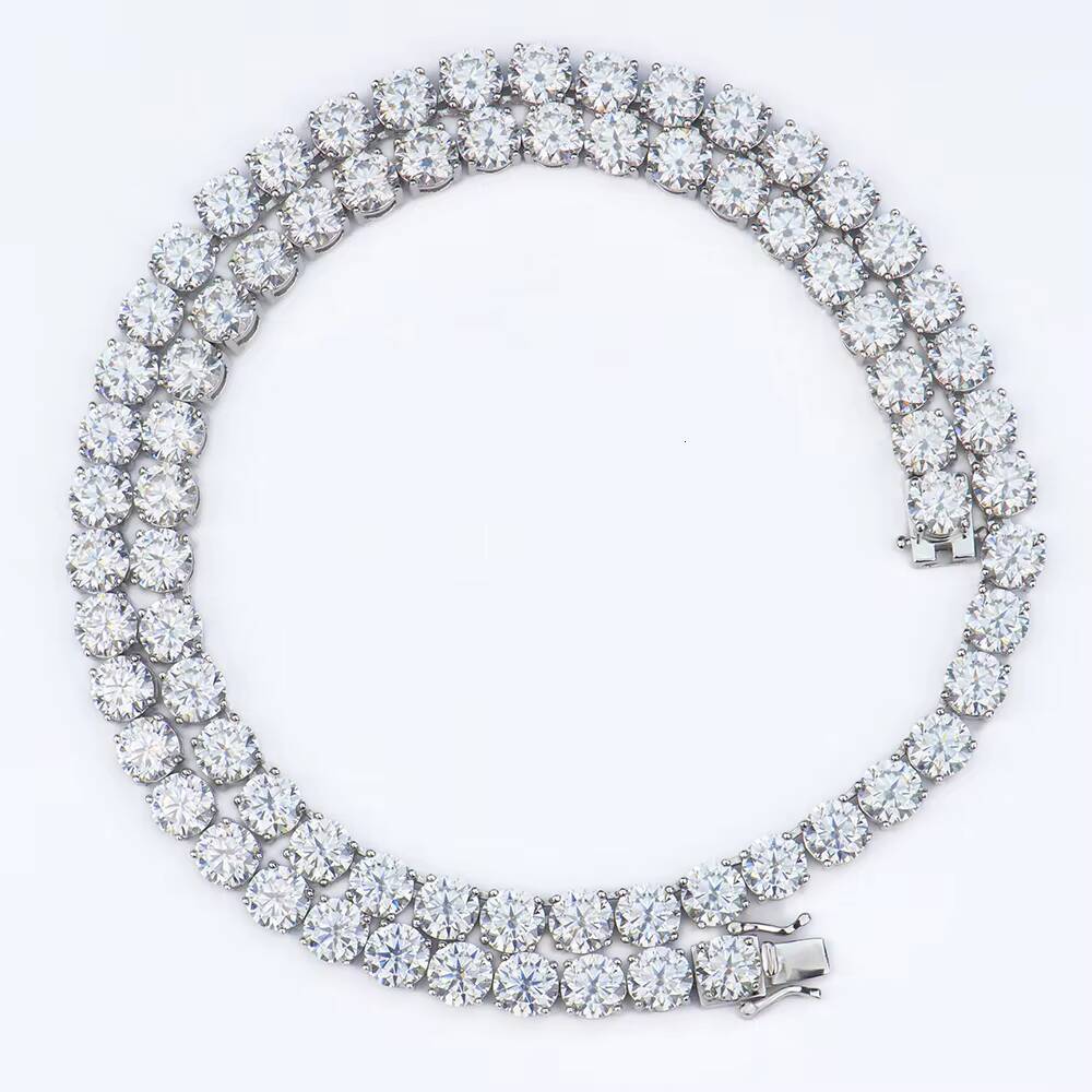 Hiphop Fine Jewelry 6mm Silver 925 Link Necklace Gra Vvs Lab Diamond Mossanite Moissanite Chain for Men