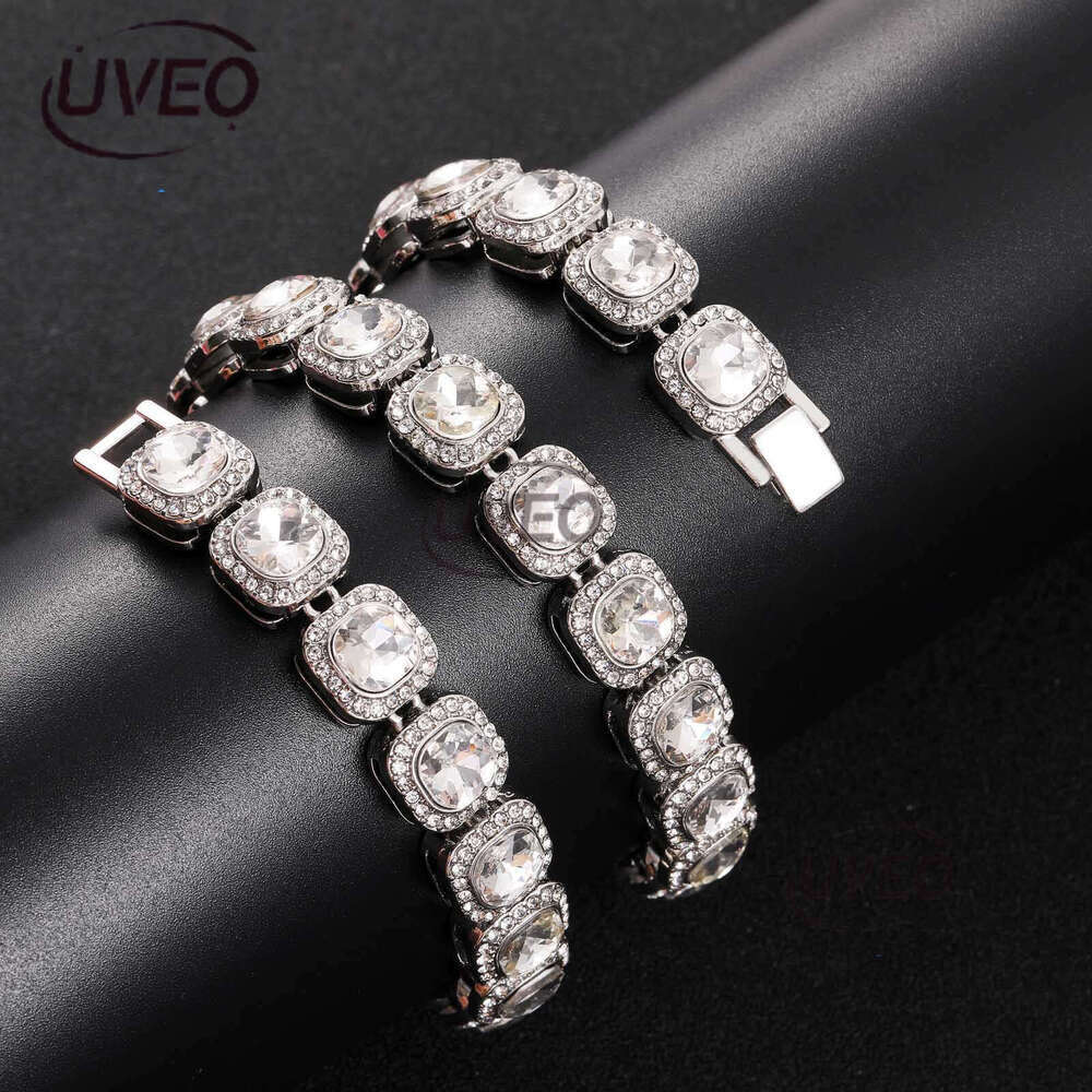 Luxury designer Hip Hop 13mm Choker Set with Cuban Chain Hip Hop Ice Out VVS Moissanite Necklace Bracelet with free shipping