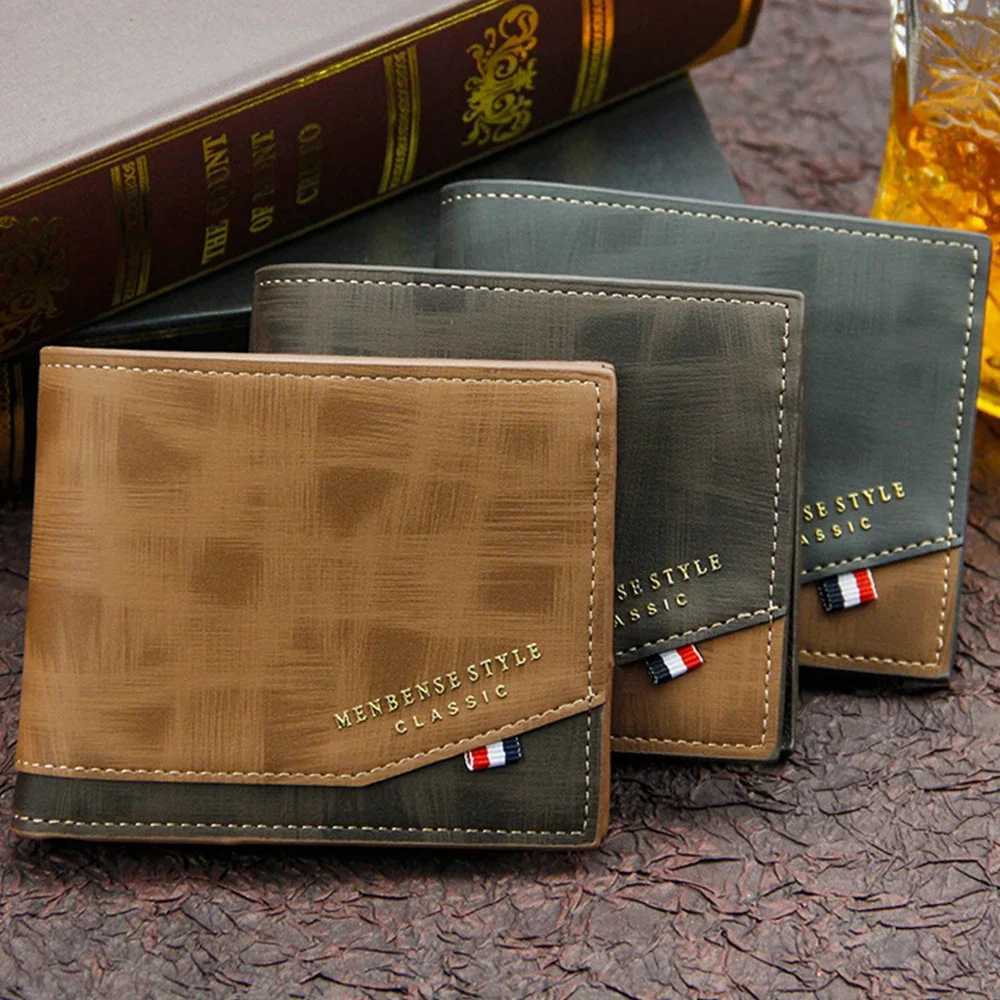 Classic Coin Pocket Photo Card Holder Case Short Men Wallets Small Male Wallet Quality Card Holder Frosted Leather Men PursesT251119