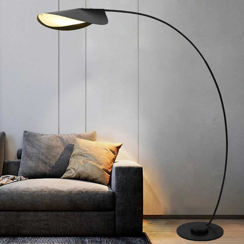 Modern Fishing floor Lamp Black minimalist standing light Living Room corner sofa BedroomArtistic LED Lighting E27 M251119