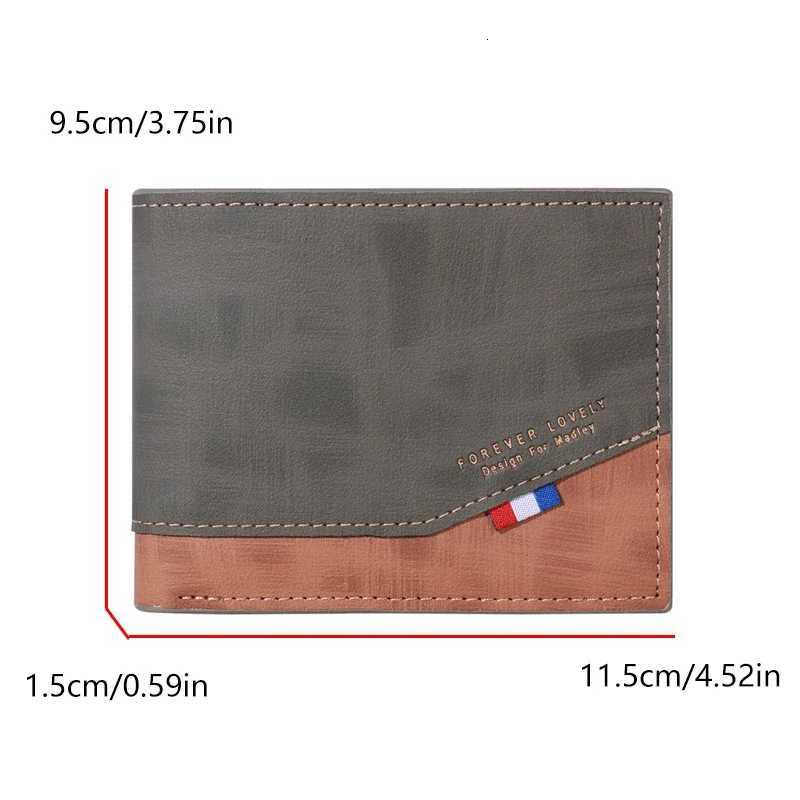 Mens Short Frosted Leather Wallet - Large Capacity with Multi-Slot Coin Pocket Photo Holder Compact Small Mens PursesT251119