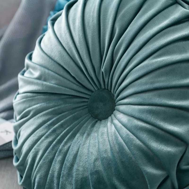 35cm Throw for Couch Decorative 3D Pumpkin Vehicle Wheel Round Velvet Cushion for Sofa Bed Floor Office Chair CushionsM251119