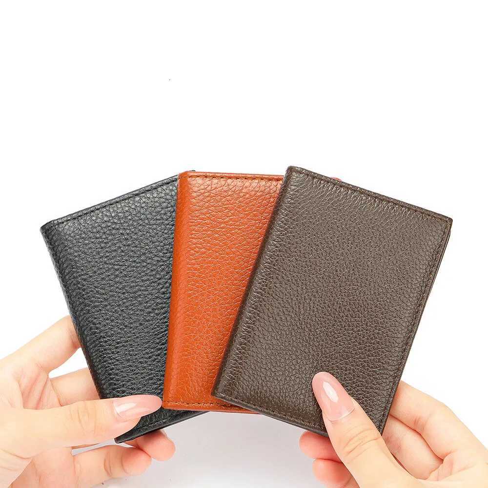 NEW Real Leather Mens Slim ID VIP Bank Credit Card Holder Multiple Colors Rfid Cards Coins WalletT251119