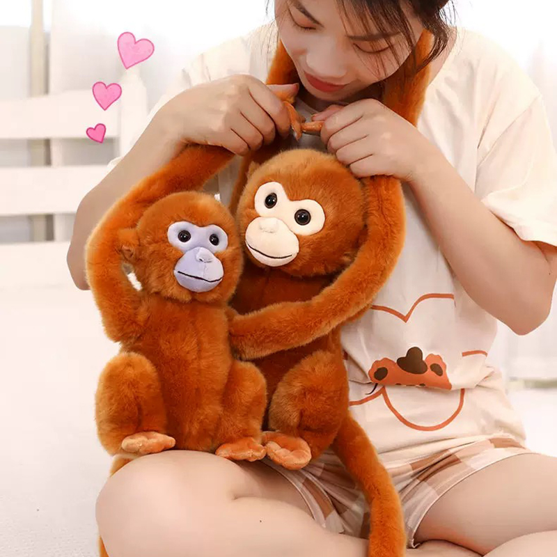 Manufacturer wholesale cartoon golden monkey plush toys, long arm monkey gorilla dolls, curtain buckles, children's soothing cloth dolls