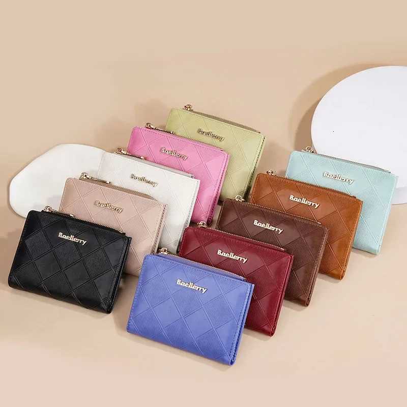 2025 New Coin Wallet Card Bag PU Leather Multi Objects Pocket Fashion Pattern Korean Minimalist Wallets Short Small Zipper PurseT251119