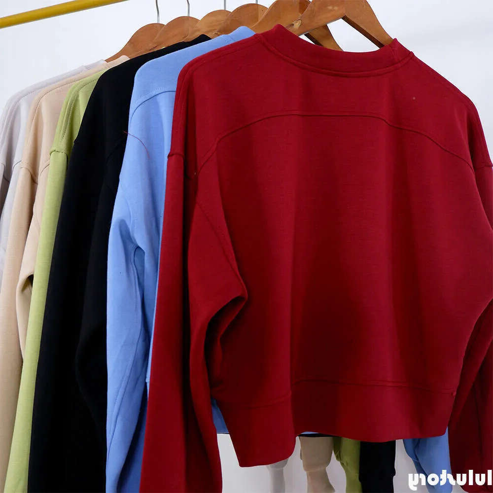 Women leggings Oversized Crew Neck luluity lemonics jackets Sweatshirt Workout set Top Yoga Gym luluity lemonics pants Shirt Long Sleeve Blouse shirt men