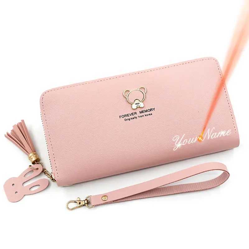 New Long Women Wallets Free Name Engraving Brand Card Holder Big Capacity Phone Pocket Female Wallet Quality Zipper Women PurseT251119