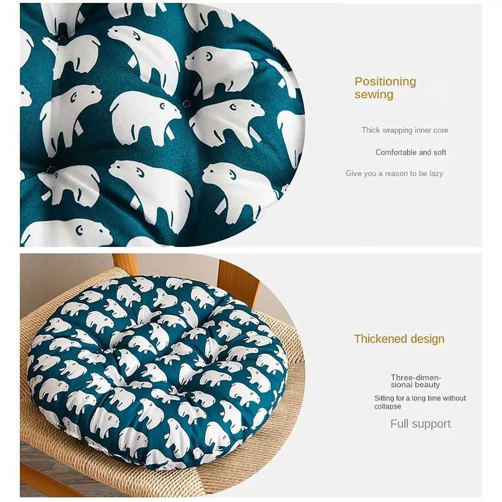 10styles 4040cm Thicken Dining Chair Cushion Warm Student Seat Cushion Non-slip Round Cushion Student Office CanteenM251119