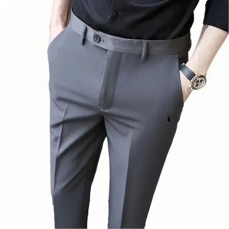 Mens golf cart ultrathin fit dress business casual set Korean version elastic sports ninth pair of pants 250418