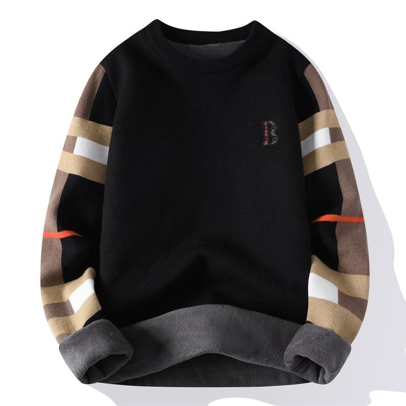 OLOEY Men's Contrast Color knitted sweater Knitted designer sweater men christmas Sweater 2025 Autumn/Winter New essential Casual Top Sell mens s