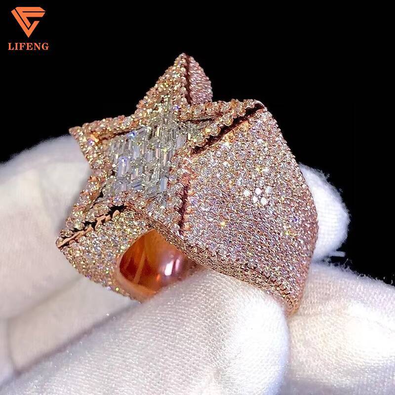 Fashion Design Hip Hop Rings Silver Plated Pentagram Jewelry Gift Box Personality Couple 925 Sterling Silver Rings for Men