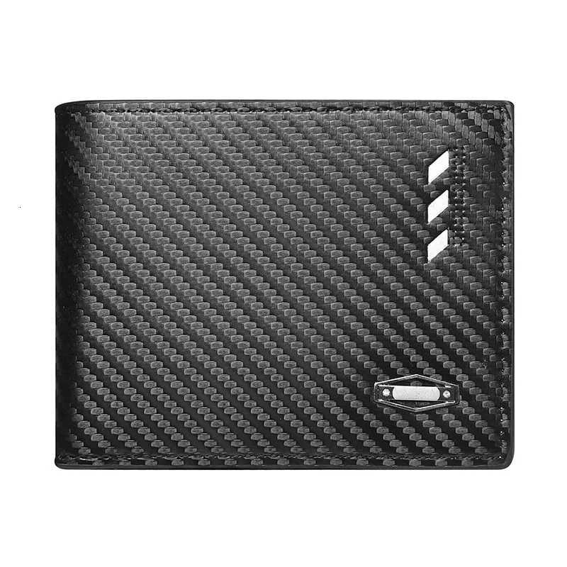Mens Multi functional Wallet Carbon Fiber Pattern Triple Fold Wallet Mens Card BagT251119