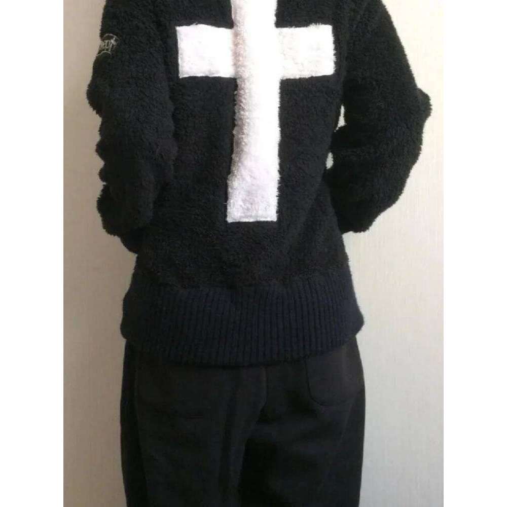 Y2k Lamb Wool Jackets Women Gothic Hoodies Cross Skull Grunge Zipper Sweatshirts Vintage Casual Hooded Coats Streetwear