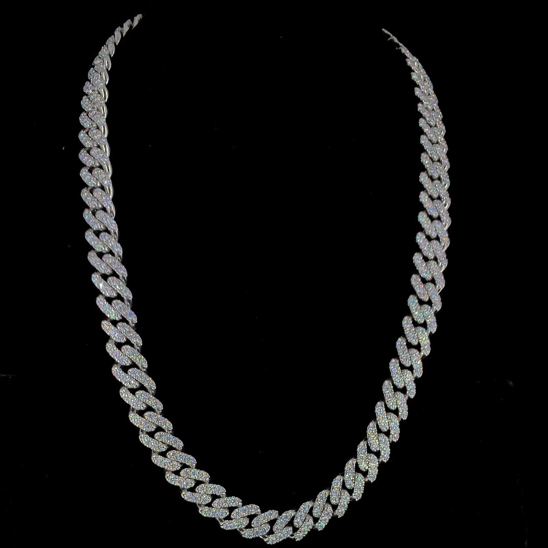 Heavy S925 Silver Cuban Link Chain 20mm-24mm Wide Big Size Moissanite Necklace Unisex for Certified Micro Insert Hip Hop Jewelry