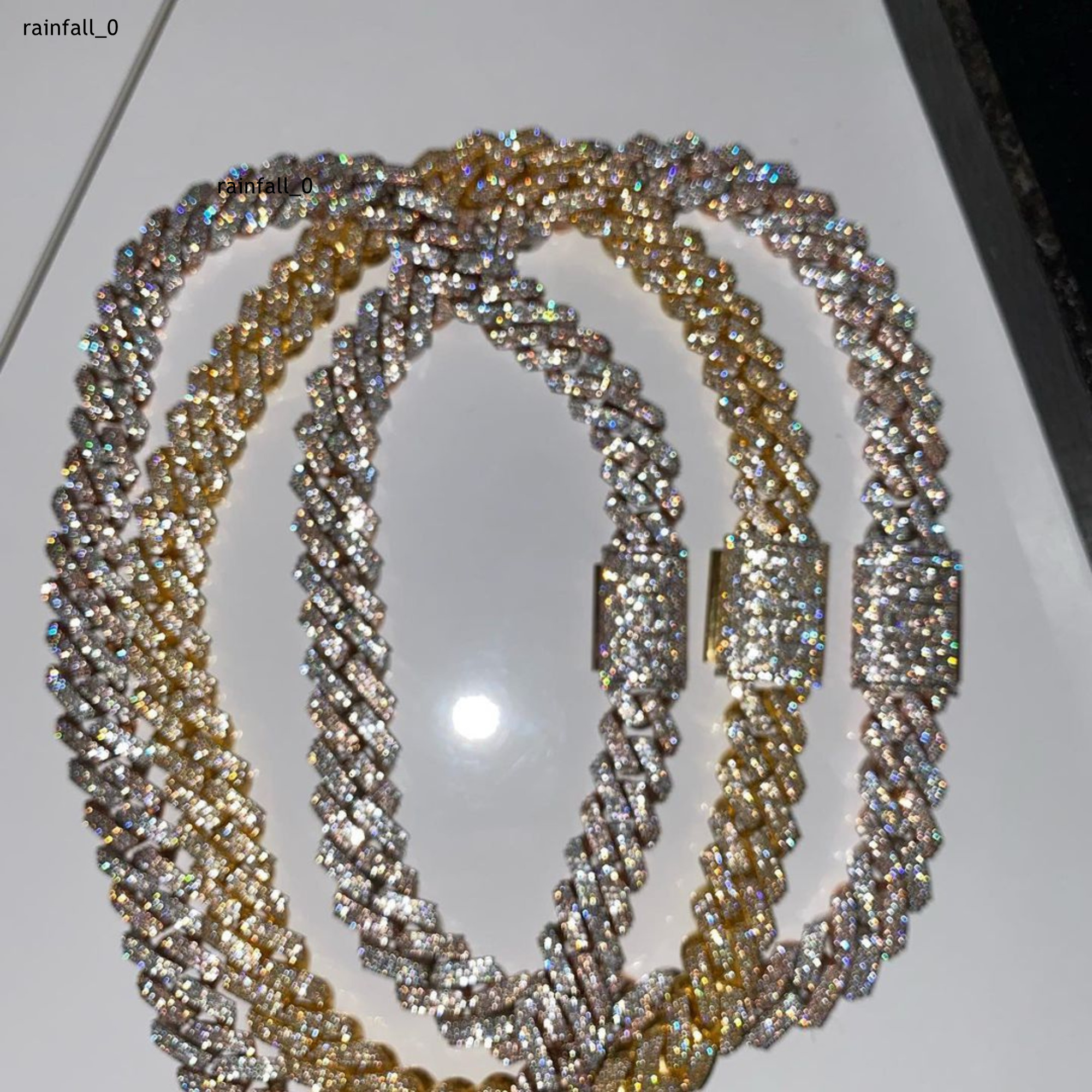 Best Selling 16mm Iced Hip Hop Cuban Chain D Color VVS Moissanite Brilliant Cut Gold Plated 925 Sterling Silver High Quality