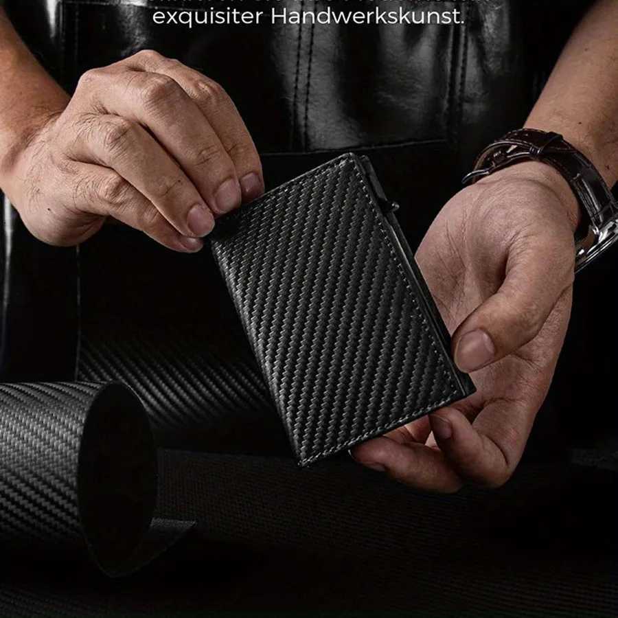 Slim Wallet with Coin Slot Credit Card Wallet Mens for Magnetic Closure RFID Protection Men WalletT251119
