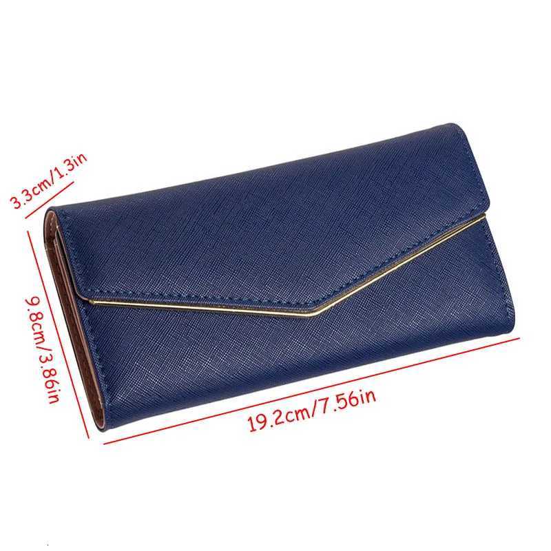 Women Envelope Style Tri-fold Wallet Solid Color Credit Card Holder Coin Money Purse Phone HandbagW251119