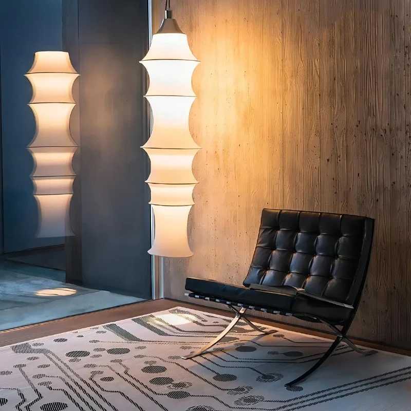 Nordic Minimalist Fabric Wabi Sabi Led Floor Lamp Japanese Silk Floor Lamp Living Room Home Decor Bedroom Corner Bedside Lamp M251119
