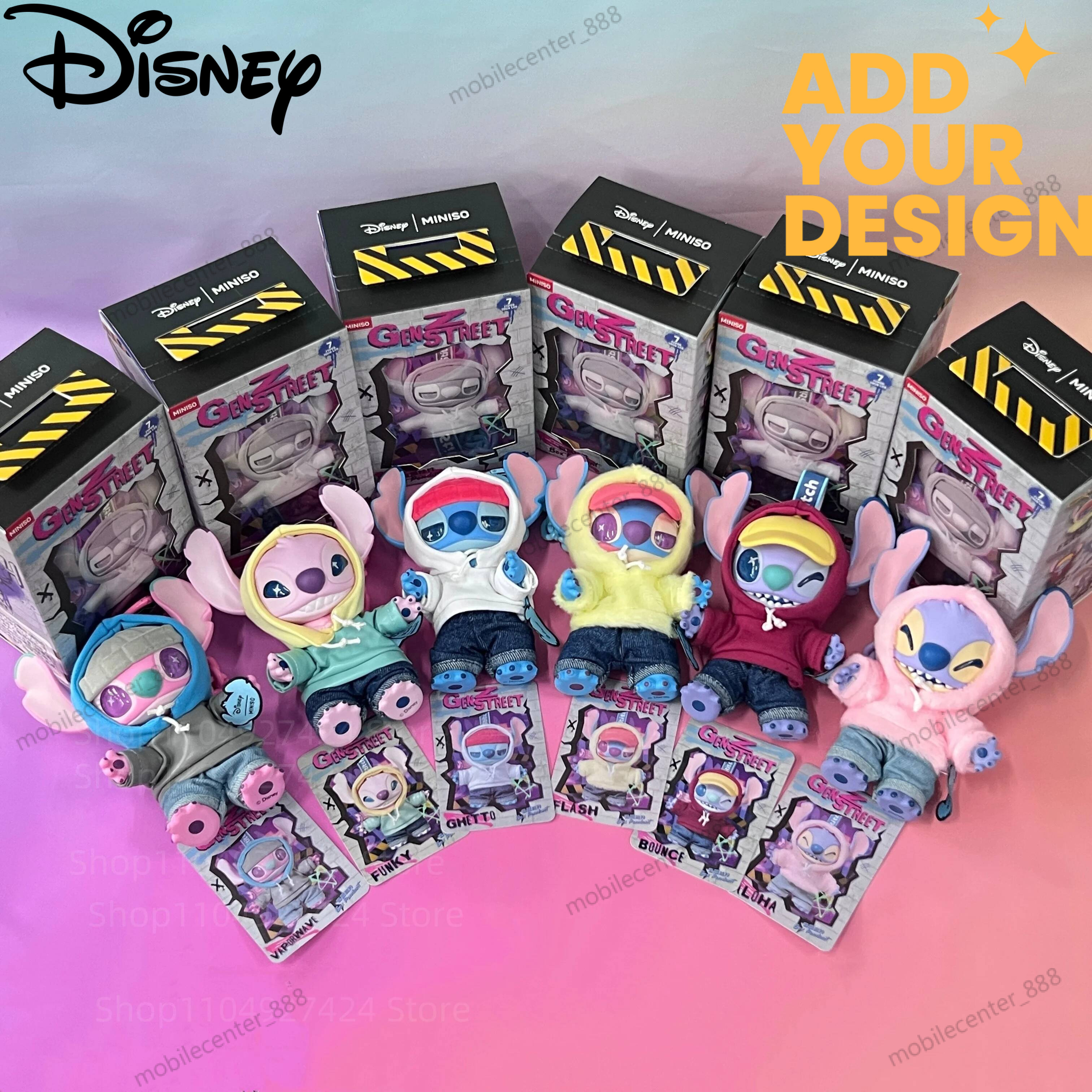 custom Disney Gen Z Street Series Blind Figure Cute Stitch Vinyl Doll Mystery Box Plush Surprise Bag Pendant Girl Gift Toys