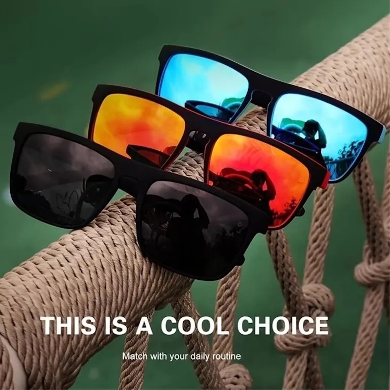 Chic Designer Polarized Square Sunglasses Men for Fishing Driving Travel,Beach Outdoor Sport Use Golf Waterproof, 2026 Trending Bestseller, CB Fashion