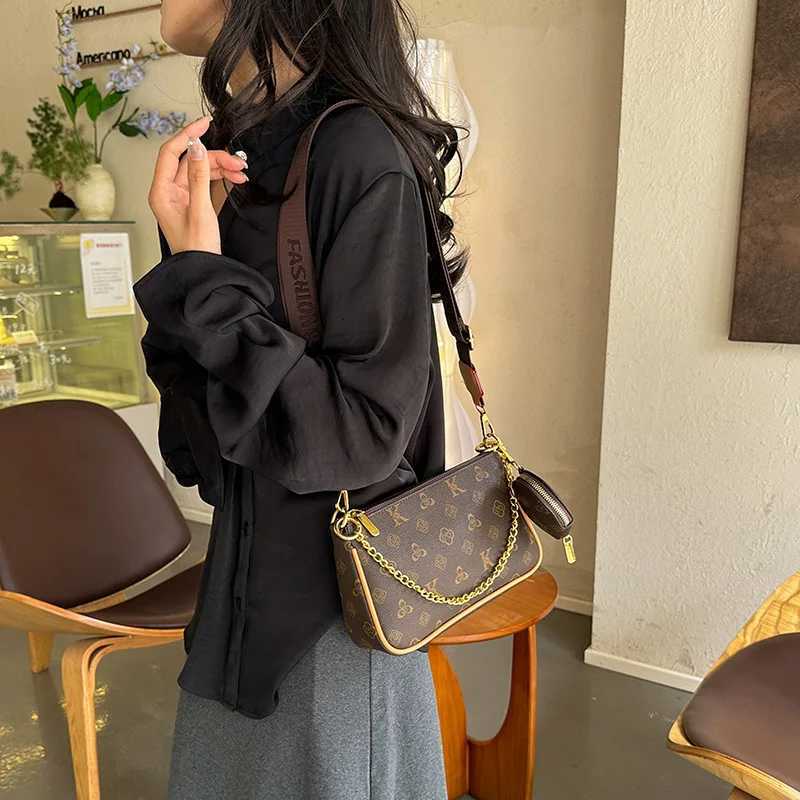 2025 Monogram Square Bag for Women Vintage Detachable Pouch Shoulder Purse Adjustable Crossbody Strap Work to Weekend BagW251119