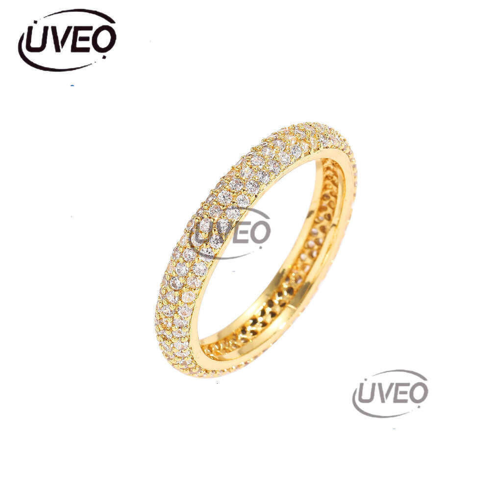Luxury designer Hip hop Ring micro-set with three rows of ice out VVS Moissanite rings, Hip Hop men's and women's rings with free shipping