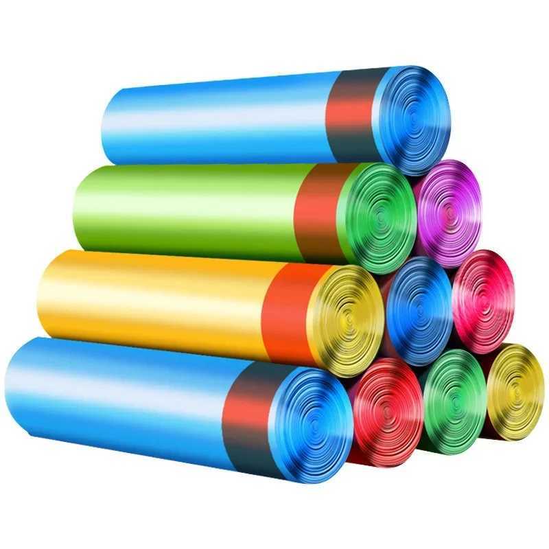 Colorful Drawstring Garbage Bags Large Disposable Trash Bags with Easy Tear Design No Mess Hands-Free Lifting for Kitchen C251119