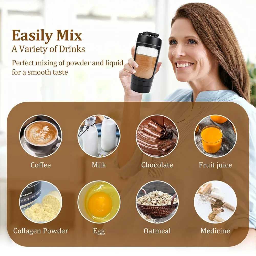 650ml Electric Shaker Bottle Portable Whey Protein Shaker Automatic Stirring Blender Multipurpose Juice Mixer Cups Fitness WorkT251119