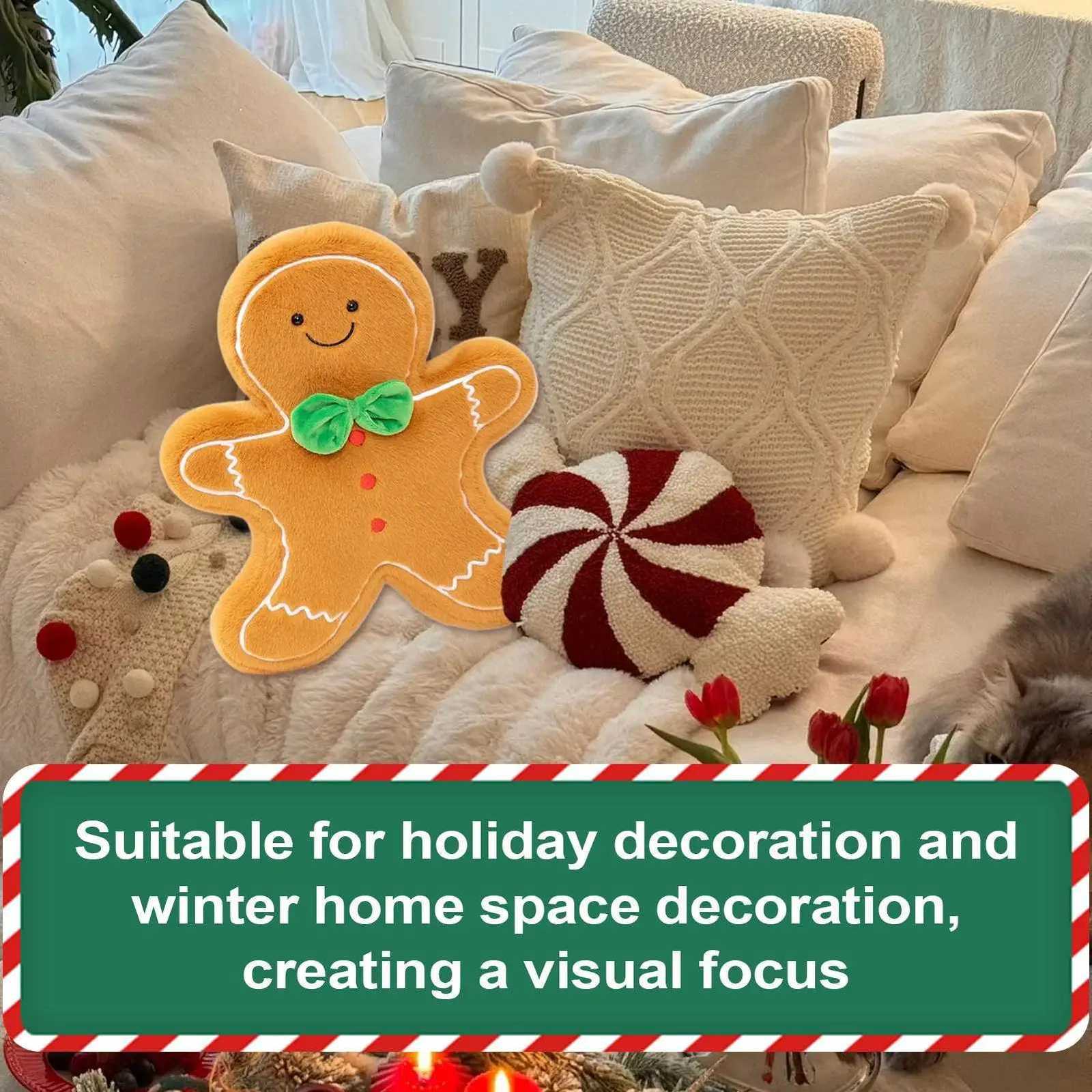Christmas Throw s Plush Christmas Tree Gingerbread Sofa Cushion Couch Lumbar s For Interior Designers Bedroom OfficeM251119