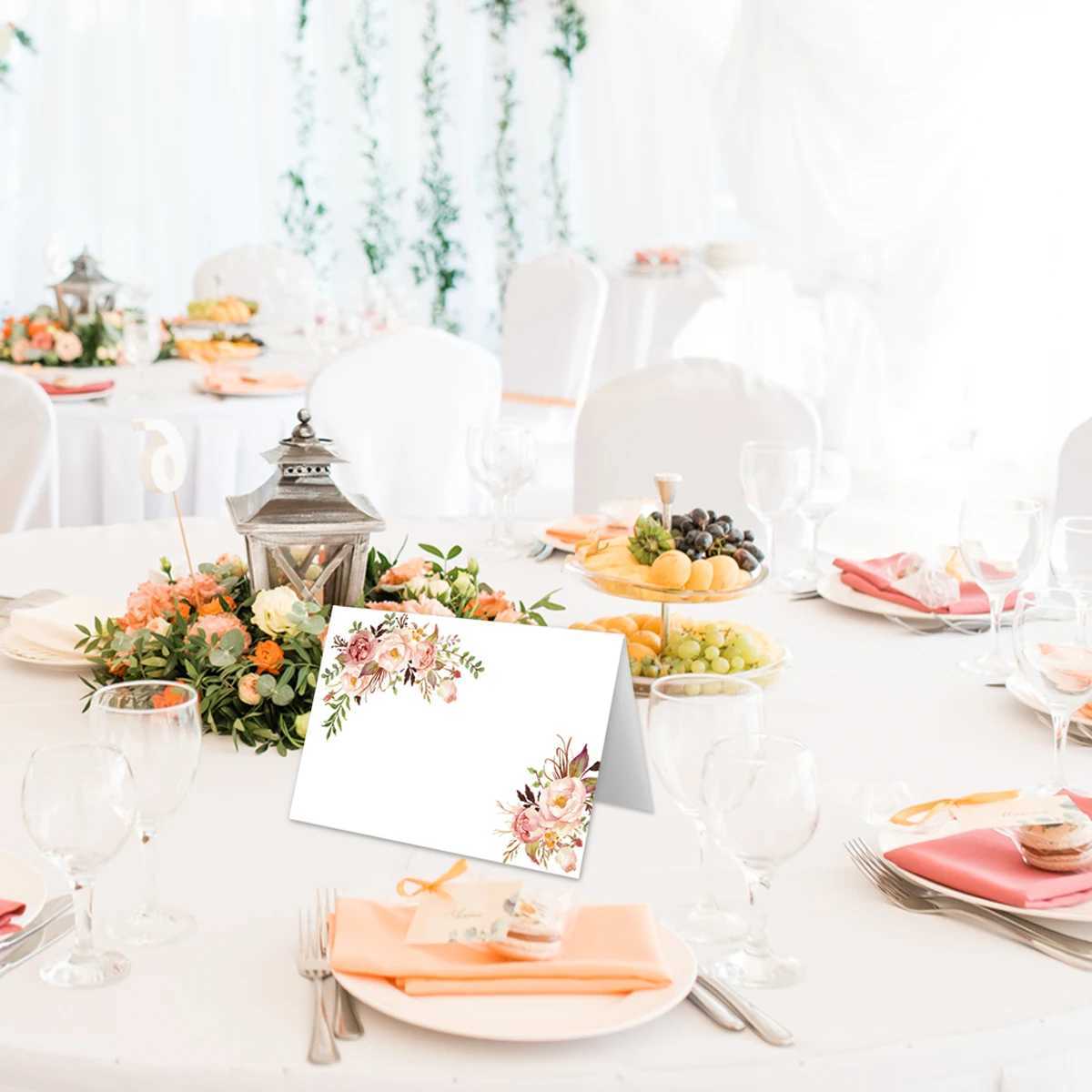 10Sheets Floral Table for Weddings for Table Setting Wedding Place Cards Easy Folding G251119