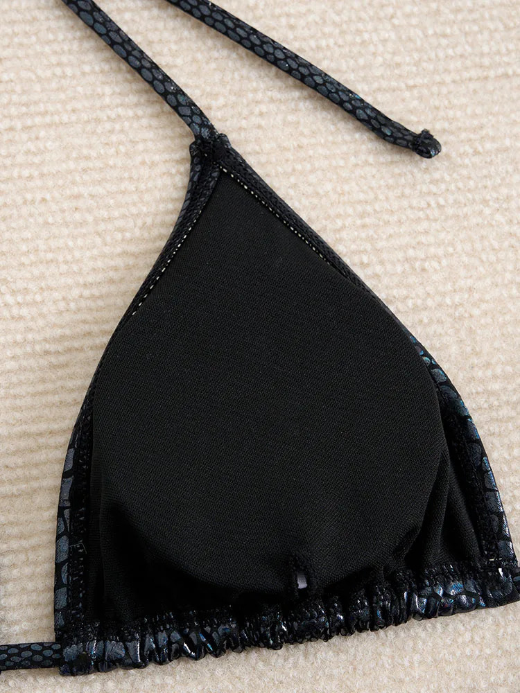 OIINAA Bikini Set Womens Sexy Swimsuit Two Piece Snake Skin Printed Womens Swimsuit No Back Summer Fashion Beach Wear 250414Z