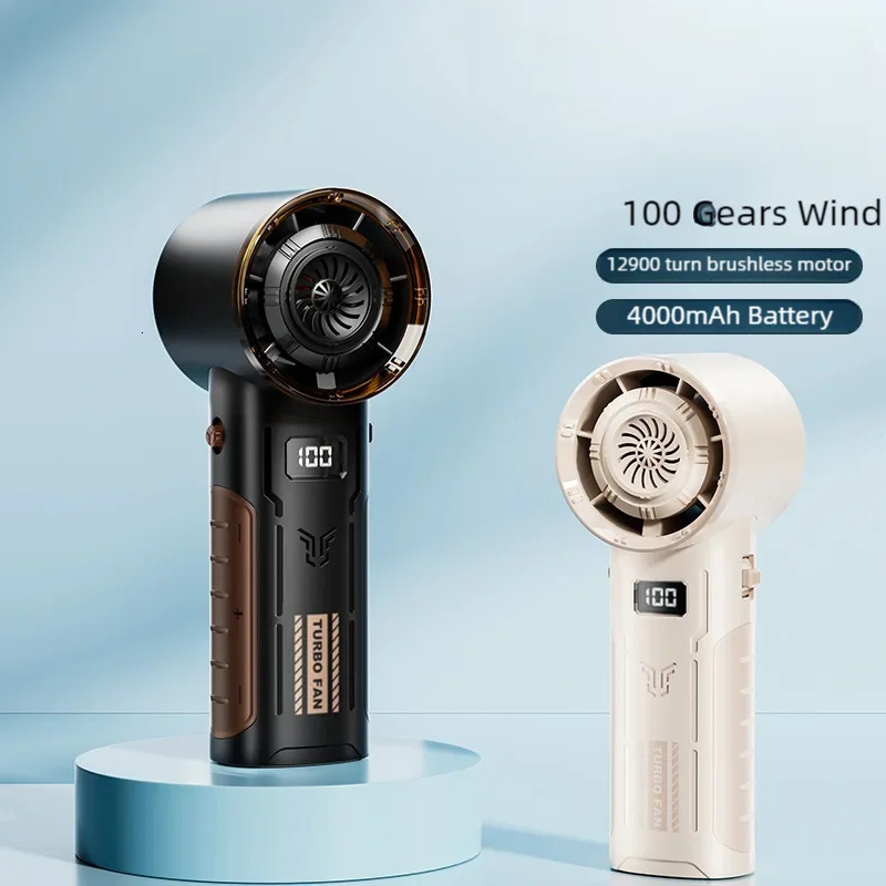 2025 High-speed Turbo Handheld Fan Usb Mini Portable Rechargeable Student Desktop Small Electric Hand Fan 100 Gears Wind 250418