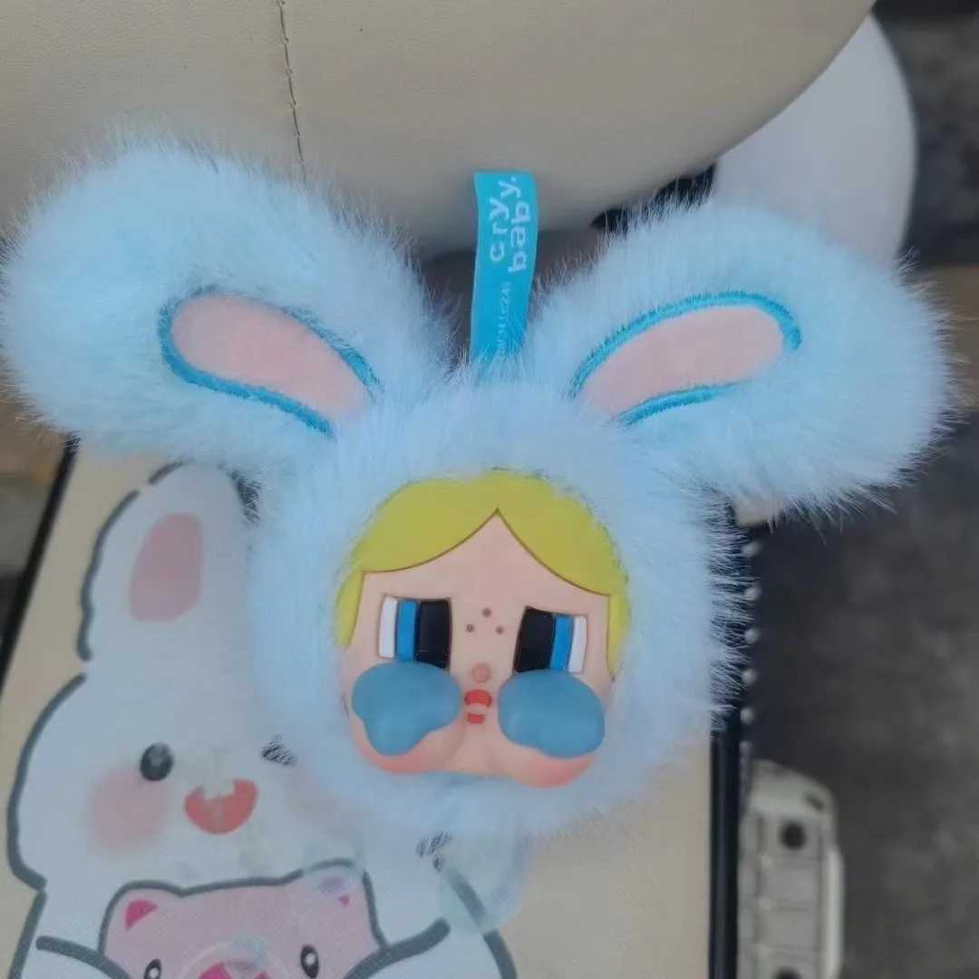 New Labubu Plush Keychain Crybaby Flying Little Doll Cartoon Hanging Jewelry Car Plush Keychain Toy Womens Gift M250419