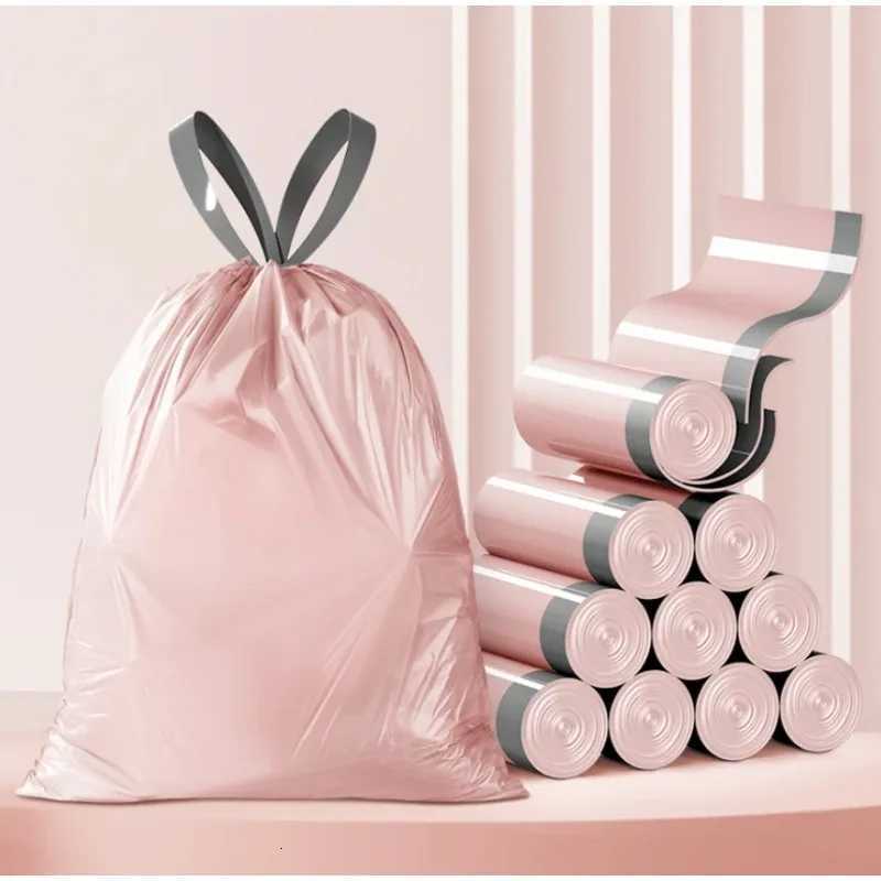100pcs/Roll Durable 45x43cm Drawstring Trash Bags Portable Affordable Large Garbage Bag Thickened Trash Bags Household Use C251119