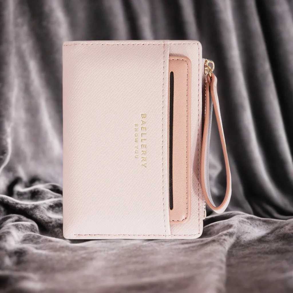 Womens Short Wallet with 8 Card Slots Zipper Coin Pocket - Blocking Multi-Function Purse New DesignT251119