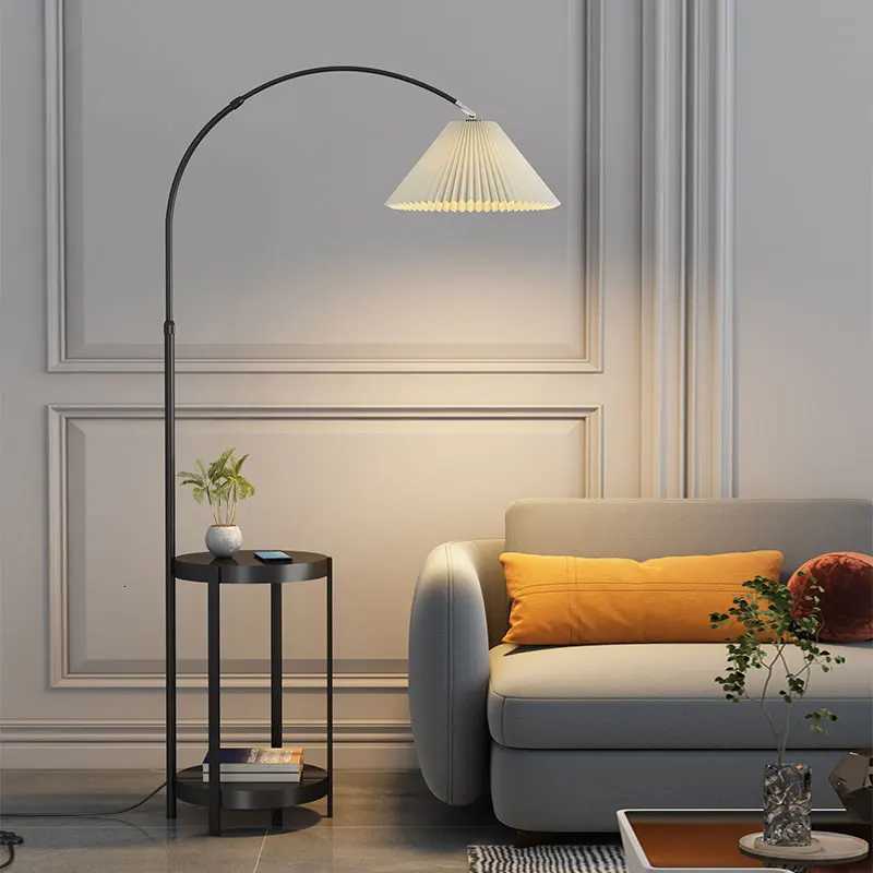 LED Nordic Luxury Fishing Floor Lamp with Tea Table Living Room Bedroom Sofa Corner Decorative Floor Light E27 M251119