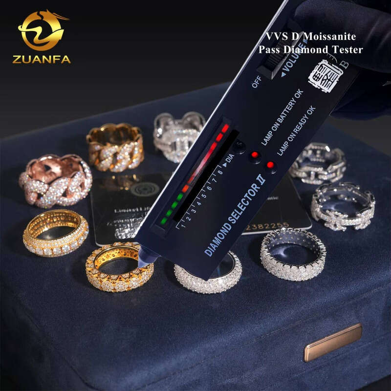Affordable Ready-to-Ship GRA Gold Silicon Stone Men's Ice Out Jewelry Infinity Ring