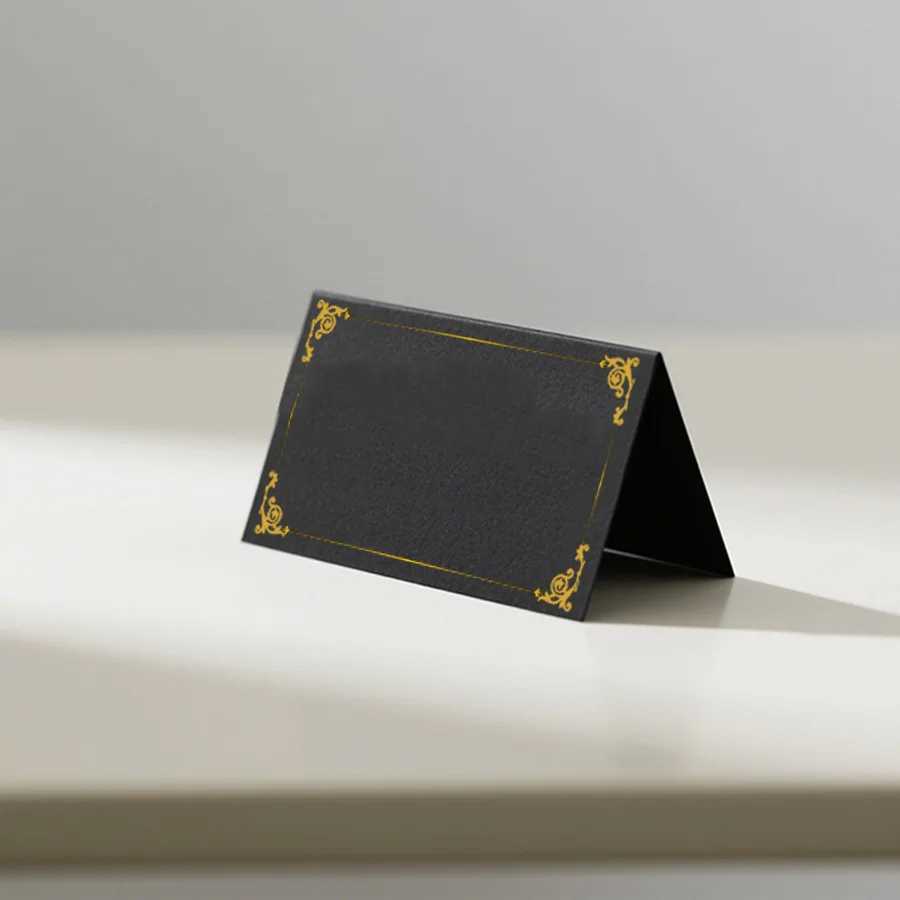 20/50/100pcs Half Fold Black Hot Stamping Wedding Seating Number Table Card Place Card Birthday Party Banquet Sign In Card G251119