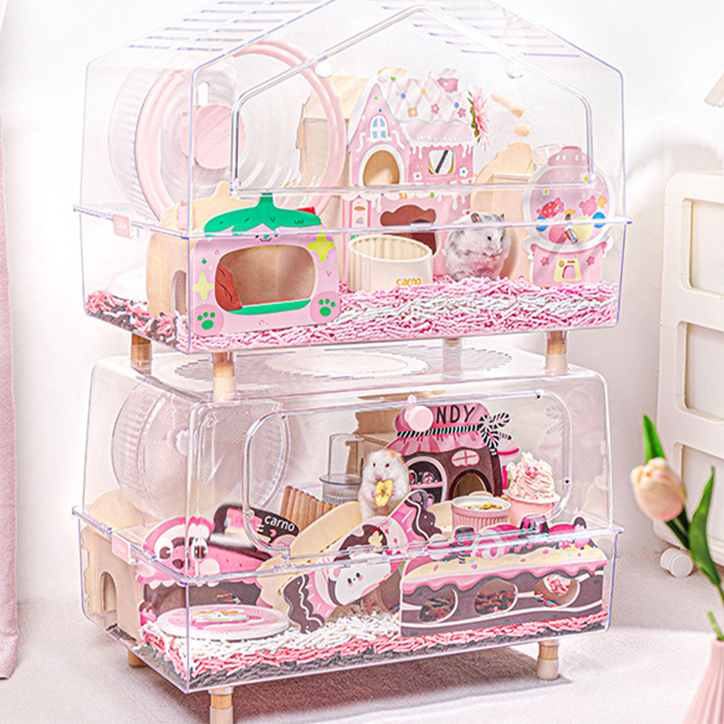 Durable Hamster Cage with Decorative Design - Ideal for Golden Hamsters & Reptiles