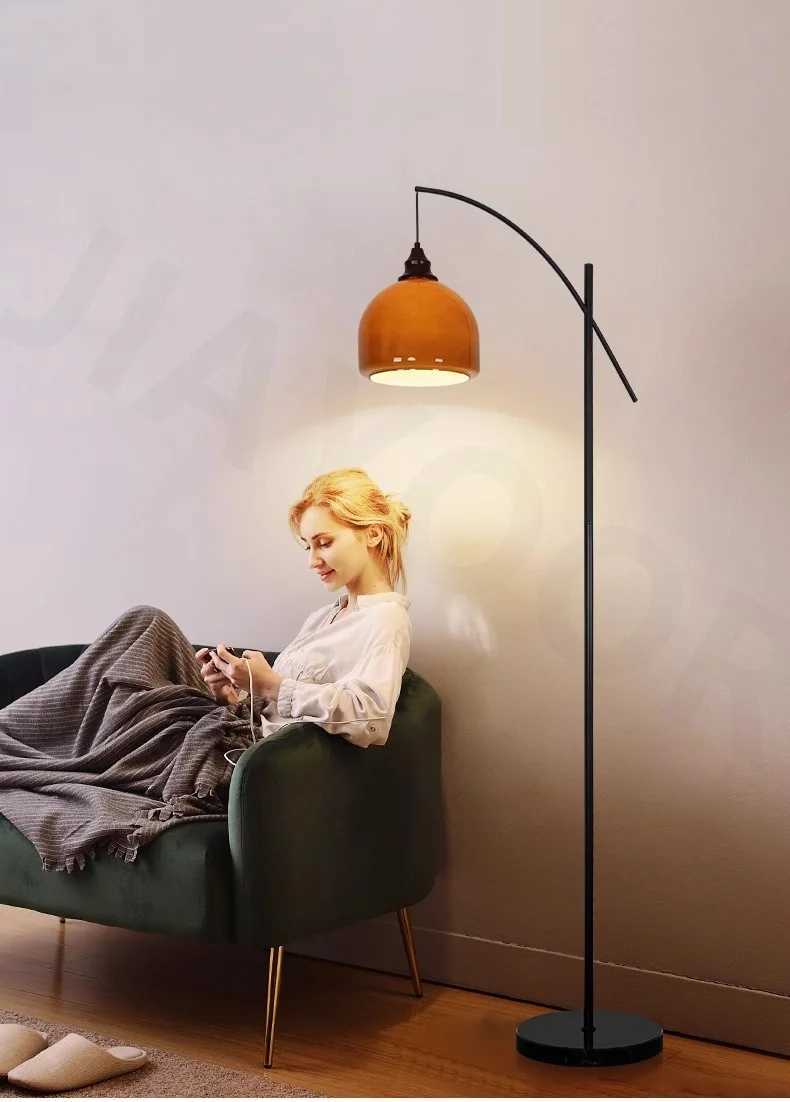 Medieval Floor Lamp Apartment Living Room Retro Sofa Fishing Lamp Bedroom Japanese Floor Light LED Lighting Decorative Lights M251119