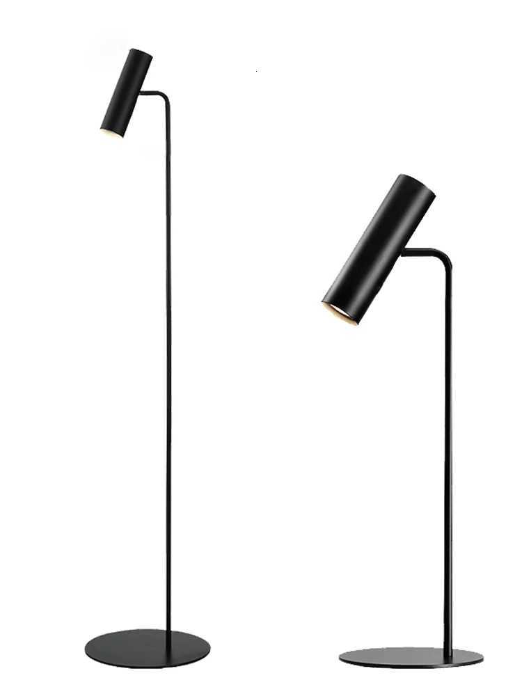 Italian Minimalist Black Floor Lamp Living Room Gray White Metal Fashion Personality Bedroom Bedside Standing Lamp M251119