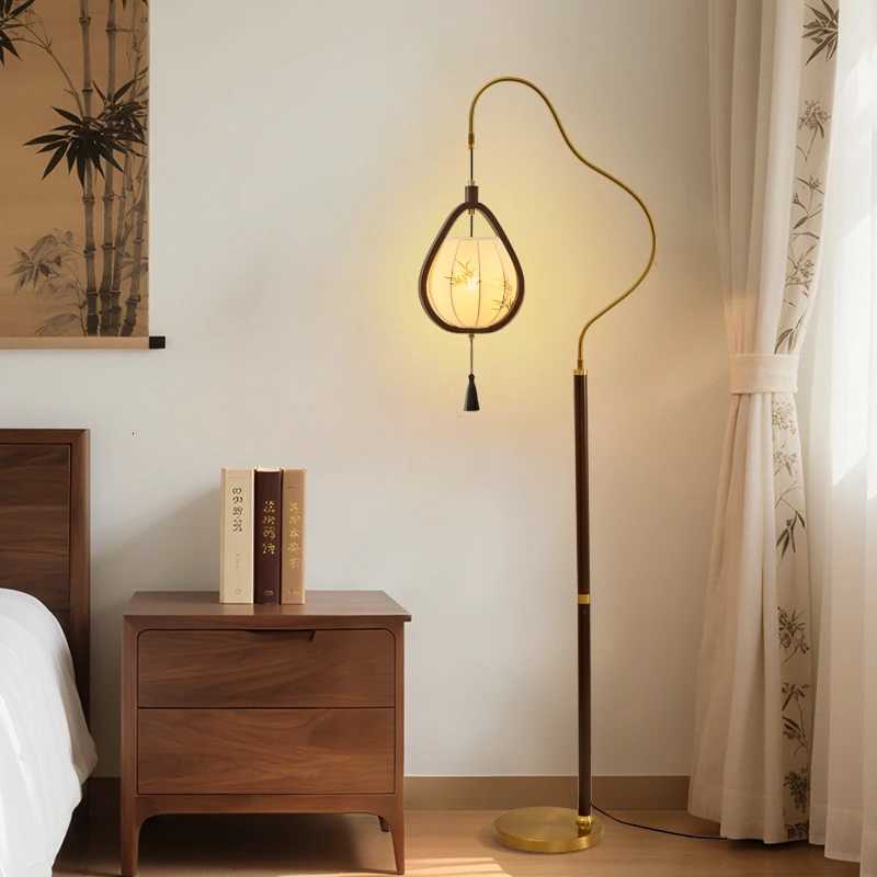Chinese Style Living Room Floor Lamp Sofa Side Standing Lamp Antique Style Bedroom Decoration Lights Bedside Light LED Lighting M251119