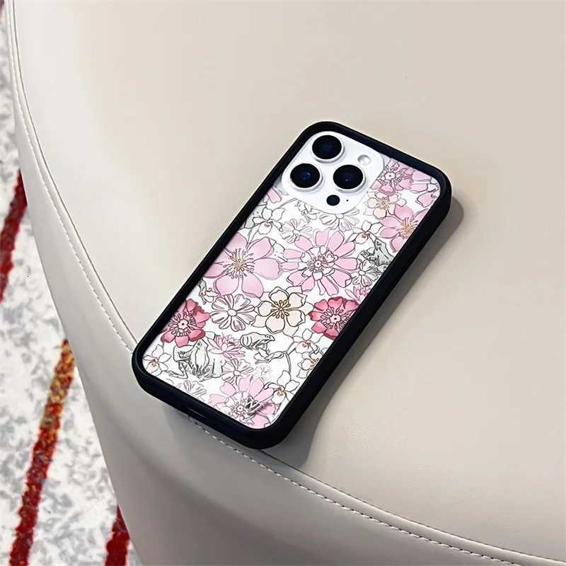 Wildflower Ins Cute Cartoon Phone Case for iPhone 17 16 15 14 13 12 Pro Max Flower Print Brown Luxury WF Shockproof Cover Y251118