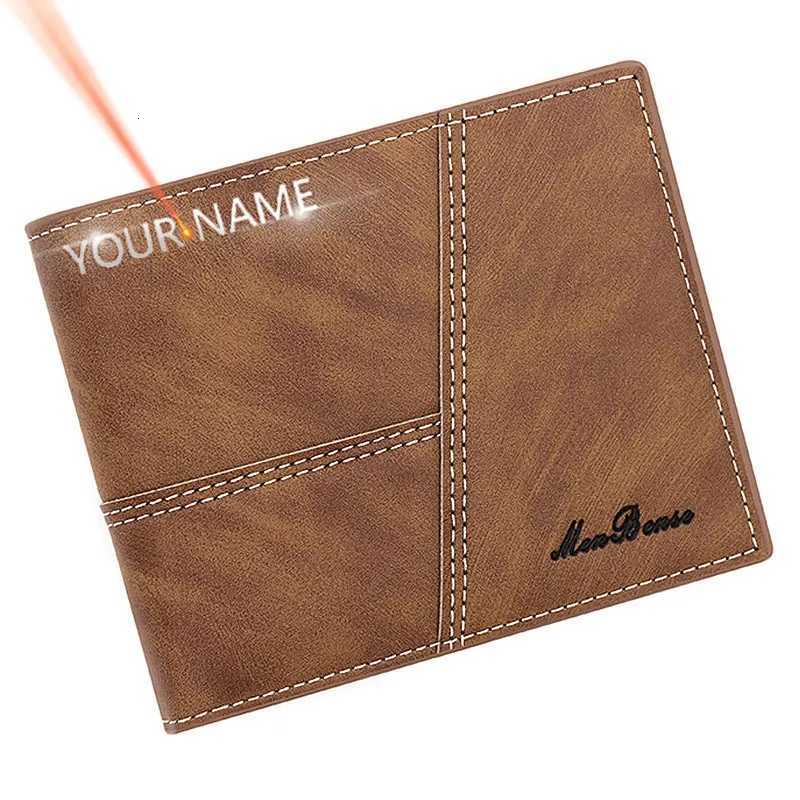 Free Name Engraving New Men Wallets High Quality Short Coin Pocket Retro Male Wallet Credit Card Holder Brand Mens PurseT251119