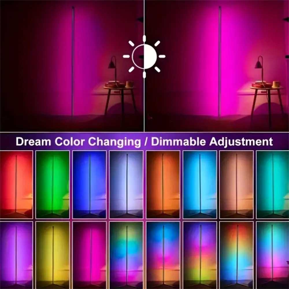 RGB LED Floor Lamp LED Corner Lamp Works Smart Modern Floor Lamp with Music Sync and 16 Million DIY Colors Floor Lamp M251119