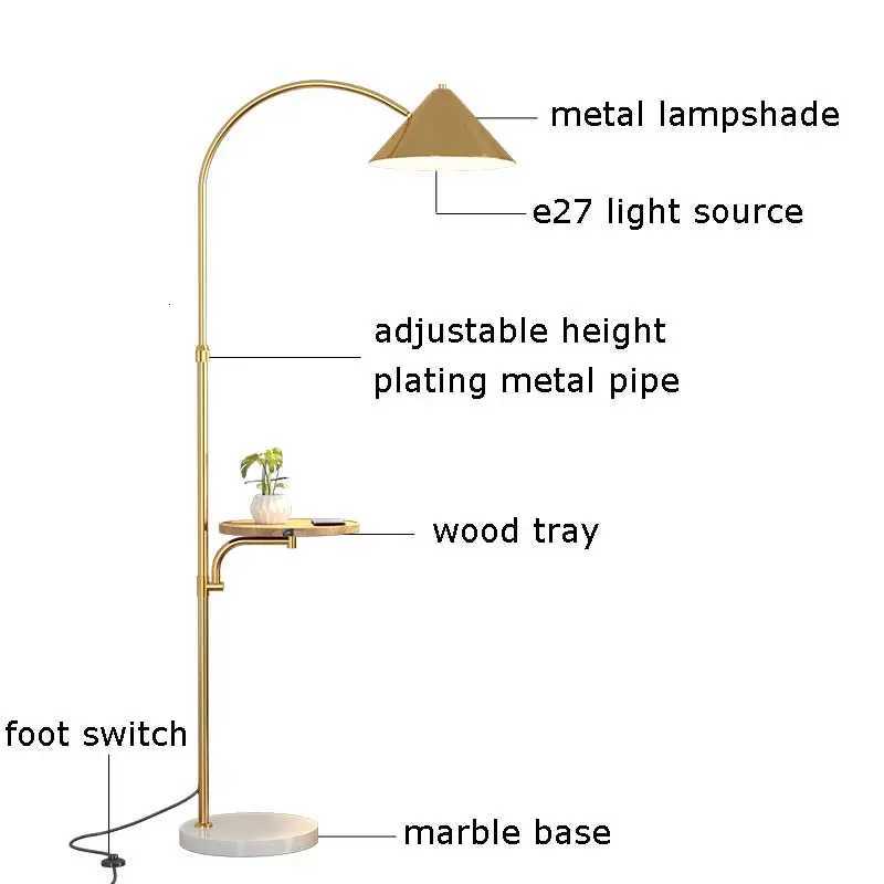 Living Room Led Floor Lamp Design Nordic Stand Light Home Decor Bedroom Bedside Sofa Lighting Fixture Fabric Lampshade Black M251119