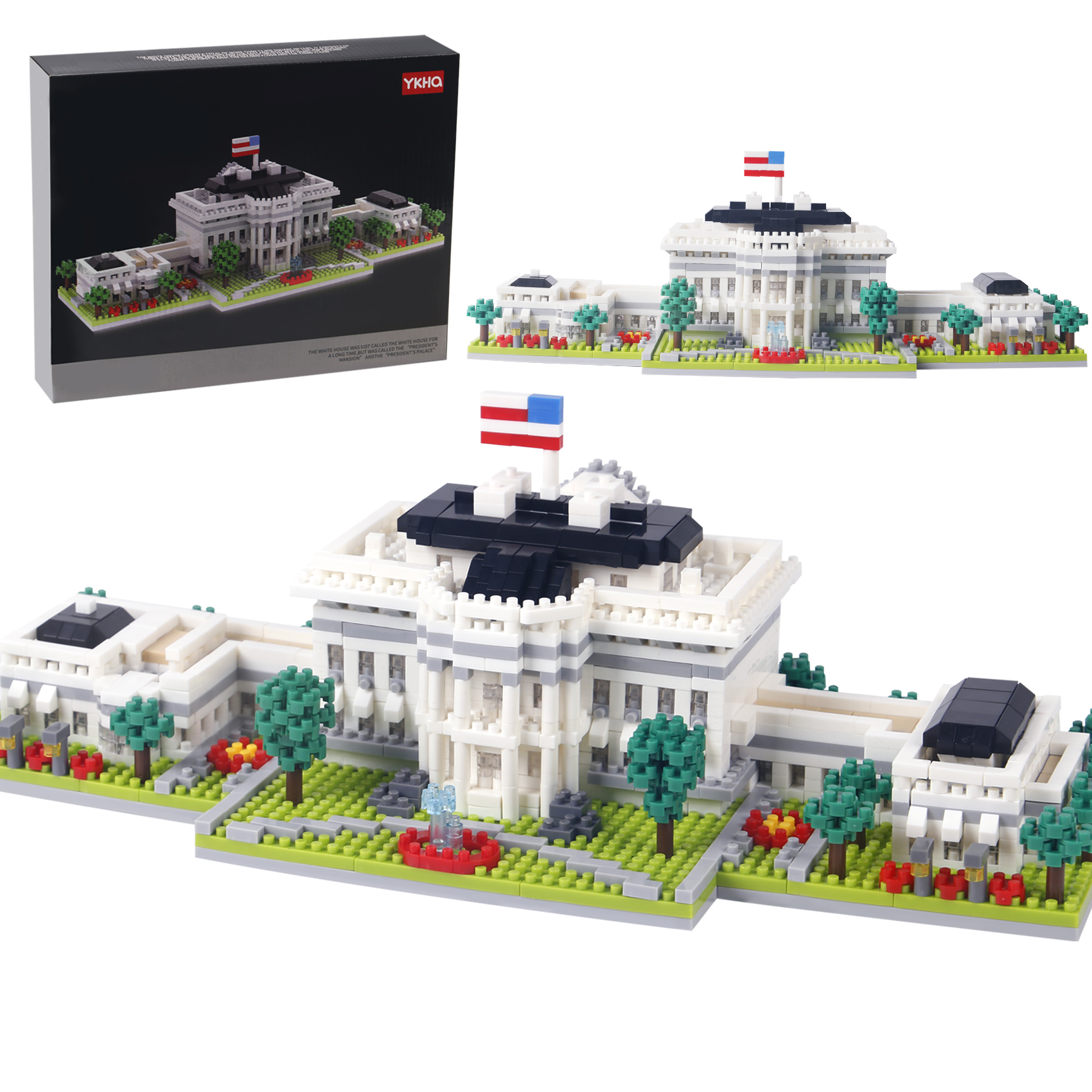 White House Micro Building Blocks KNEW BUILT Capitol City Construction US Mini Architecture Adult Children Toys Assemble Bricks
