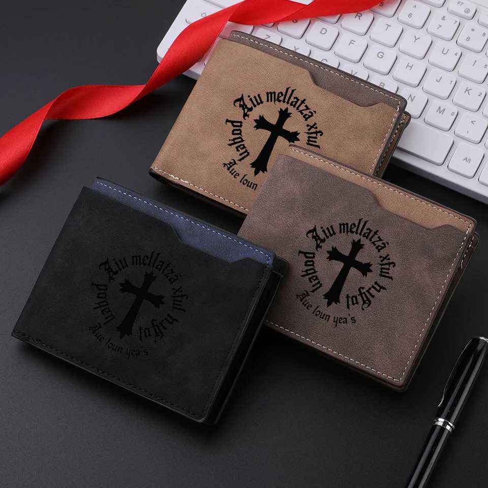 Fashionable Retro Short Wallet for Men Personalized PU Leather Design Compact Money HolderT251119